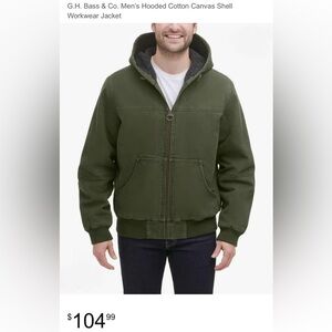 G.H. Bass & Co. Men’s Hooded Cotton Canvas Shell Workwear Jacket